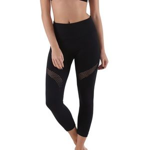 𝅺7/8 Black Leggings with Mesh  | S-M-L